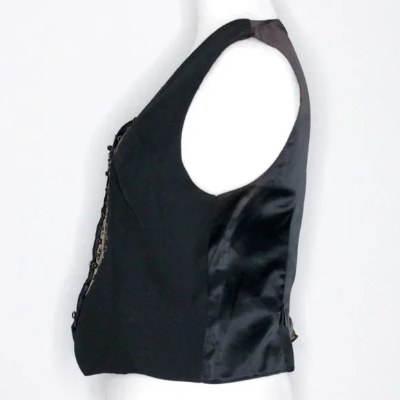 Your Sixth Sense by C&A Gold Black Embroidered Vest Unisex Size 38 - Picture 9 of 13